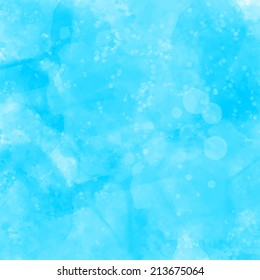 Blue watercolor painted grunge texture. Artistic vector background with lot of spots, blots and stains.