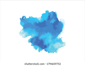 blue watercolor painted stroke background vector illustration