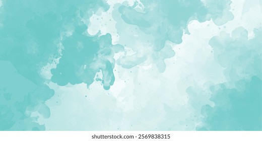 Blue watercolor and paper texture Creative and painted cloudy sky blue watercolor background