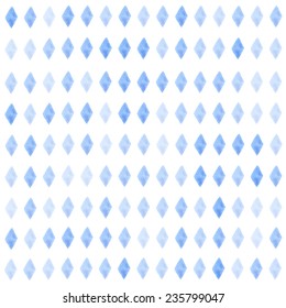 blue watercolor pattern of rhombuses