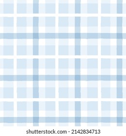 Patrón de manchas de color azul. rayas, textura tartán sin costura de Gingham, mantel de picnic de primavera, manto. trazos de pincel de verano con control vectorial.