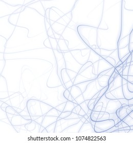 blue watercolor scribble pattern with loose messy looped lines on white background, vector illustration