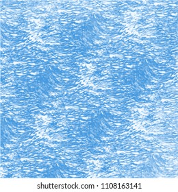 blue watercolor scribble wave pattern with visible brush strokes, vector illustration
