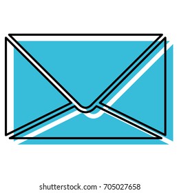 blue watercolor silhouette of sealed envelope vector illustration