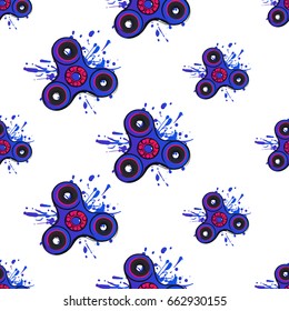 blue watercolor spinner. Vector hand drawn fashion illustration on white background in watercolor style
