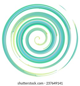 Blue watercolor spiral, elements for design, vector illustration