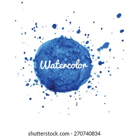 Blue watercolor splash background