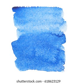 Blue watercolor splash. Vector illustration isolated on white background.