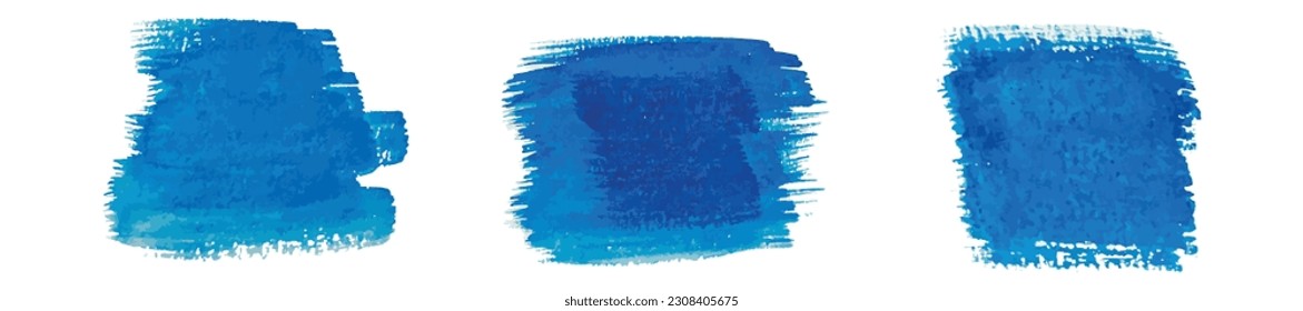 Blue watercolor stain. Watercolor background. Blue watercolor brush. Vector design
