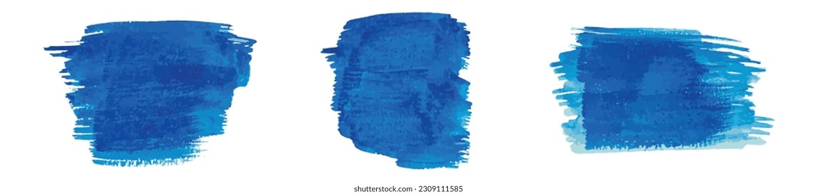 Blue watercolor stain. Watercolor background. Blue watercolor brush. Vector design