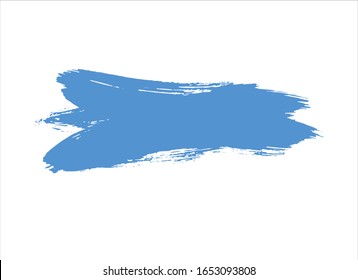 Blue Watercolor Stain Paint Stroke White Background