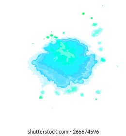 blue watercolor stain. Vector