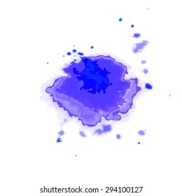 blue watercolor stain. Vector