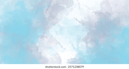 Blue watercolor stroke paint brush ink pastel on white background abstract watercolor hand painted background 