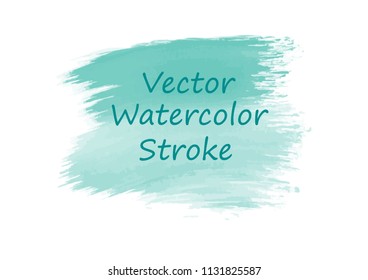 Blue watercolor stroke smear isolated on white background. Vector illustration
