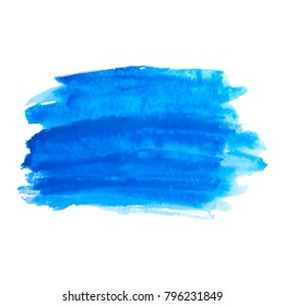 Blue watercolor texture on the white background, vector ink, acrylic decoration. Trendy background for design, party, birthday, wedding, invitation, web, banner, card, poster 
