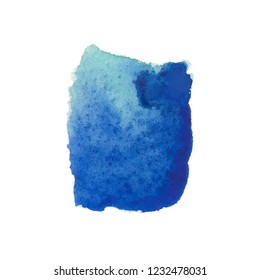 Blue watercolor texture. Vector abstract background illustration isolated on white. Design for wedding invitations with please for text