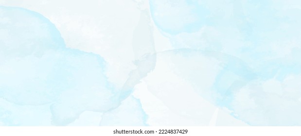 Blue watercolor vector art background for cover design, cards, flyer, poster, banner. Hand drawn Christmas illustration for your design. Blue watercolour texture. Abstract backdrop.	