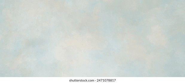 Blue watercolor vector art background and old paper texture. Hand drawn blue illustration. Hand painted backdrop for cards, flyer, poster, banner, and cover. Brush strokes and splashes on old paper.