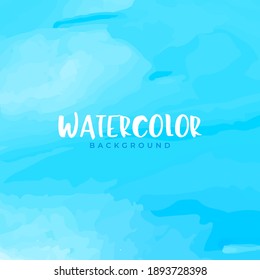 Blue watercolor vector background. Abstract hand paint square stain backdrop