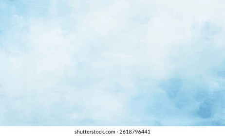Blauer Aquarell, Vektorhintergrund. Abstrakte Handfarbe quadratischen Fleck Hintergrund, Abstrakte blaue Winter Aquarell Hintergrund. Himmelsmuster mit Schnee.
