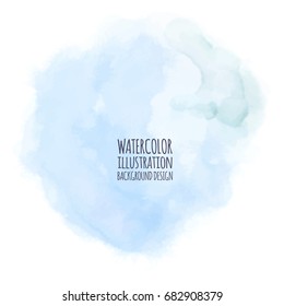 The Blue watercolor vector background. Abstract illustration.