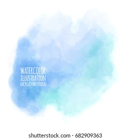 The Blue watercolor vector background. Abstract illustration.