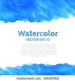 Blue watercolor vector background for business presentation