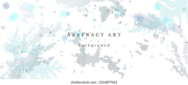 Blue Watercolor Vector Background. Wedding Abstract Design. Winter Minimal Style. Watercolor Texture. Pastel Cold Tones. Art For Invitations Cards Holiday Winter Season. Modern Cover Christmas Party.