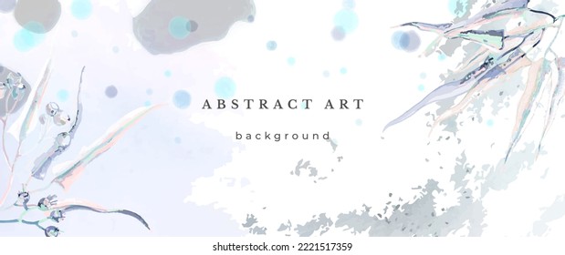 Blue Watercolor Vector Background. Wedding Abstract Design. Winter Minimal Style. Watercolor Texture. Pastel Cold Tones. Art For Invitations Cards Holiday Winter Season. Modern Cover Christmas Party.