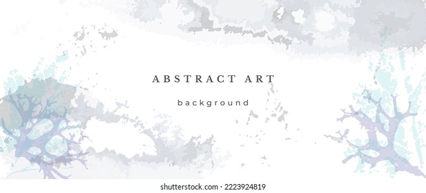 Blue Watercolor Vector Background. Wedding Abstract Design. Winter Minimal Style. Watercolor Texture. Pastel Cold Tones. Art For Invitations Cards Holiday Winter Season. Modern Cover Christmas Party.