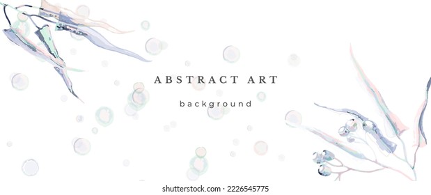 Blue Watercolor Vector Background. Wedding Abstract Design. Winter Minimal Style. Watercolor Texture. Pastel Cold Tones. Art For Invitations Cards Holiday Winter Season. Modern Cover Christmas Party.