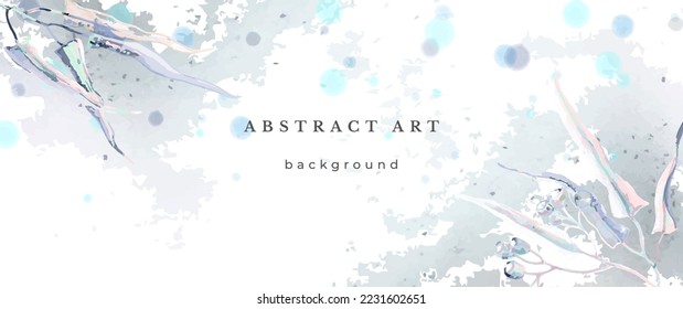 Blue Watercolor Vector Background. Wedding Abstract Design. Winter Minimal Style. Watercolor Texture. Pastel Cold Tones. Art For Invitations Cards Holiday Winter Season. Modern Cover Christmas Party.