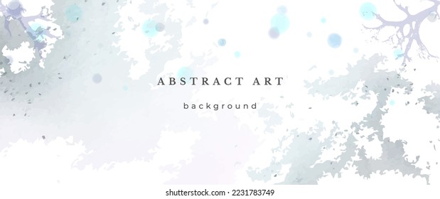 Blue Watercolor Vector Background. Wedding Abstract Design. Winter Minimal Style. Watercolor Texture. Pastel Cold Tones. Art For Invitations Cards Holiday Winter Season. Modern Cover Christmas Party.
