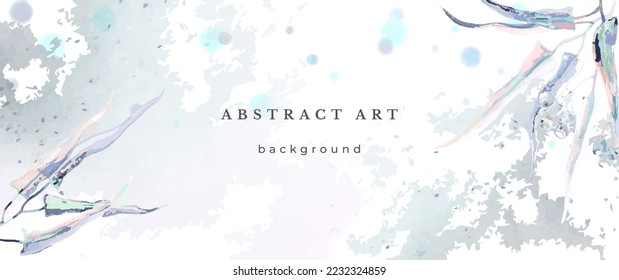 Blue Watercolor Vector Background. Wedding Abstract Design. Winter Minimal Style. Watercolor Texture. Pastel Cold Tones. Art For Invitations Cards Holiday Winter Season. Modern Cover Christmas Party.