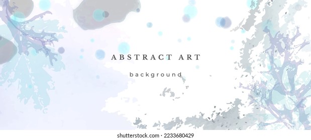 Blue Watercolor Vector Background. Wedding Abstract Design. Winter Minimal Style. Watercolor Texture. Pastel Cold Tones. Art For Invitations Cards Holiday Winter Season. Modern Cover Christmas Party.