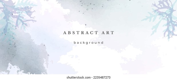 Blue Watercolor Vector Background. Wedding Abstract Design. Winter Minimal Style. Watercolor Texture. Pastel Cold Tones. Art For Invitations Cards Holiday Winter Season. Modern Cover Christmas Party.