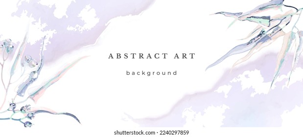 Blue Watercolor Vector Background. Wedding Abstract Design. Winter Minimal Style. Watercolor Texture. Pastel Cold Tones. Art For Invitations Cards Holiday Winter Season. Modern Cover Christmas Party.