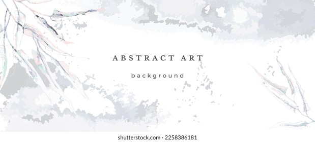 Blue Watercolor Vector Background. Wedding Abstract Design. Winter Minimal Style. Watercolor Texture. Pastel Cold Tones. Art For Invitations Cards Holiday Winter Season. Modern Cover Christmas Party.