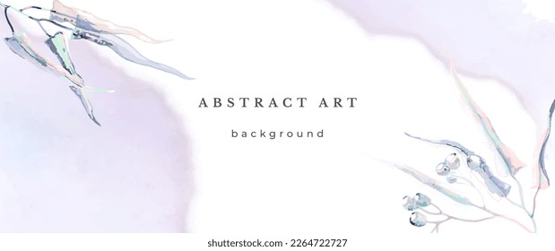 Blue Watercolor Vector Background. Wedding Abstract Design. Winter Minimal Style. Watercolor Texture. Pastel Cold Tones. Art For Invitations Cards Holiday Winter Season. Modern Cover Christmas Party.