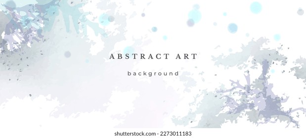 Blue Watercolor Vector Background. Wedding Abstract Design. Winter Minimal Style. Watercolor Texture. Pastel Cold Tones. Art For Invitations Cards Holiday Winter Season. Modern Cover Christmas Party.