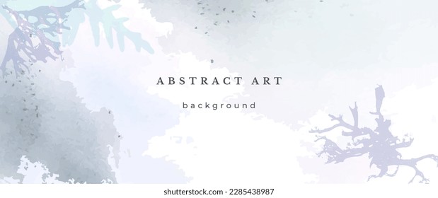 Blue Watercolor Vector Background. Wedding Abstract Design. Winter Minimal Style. Watercolor Texture. Pastel Cold Tones. Art For Invitations Cards Holiday Winter Season. Modern Cover Christmas Party.