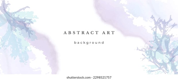 Blue Watercolor Vector Background. Wedding Abstract Design. Winter Minimal Style. Watercolor Texture. Pastel Cold Tones. Art For Invitations Cards Holiday Winter Season. Modern Cover Christmas Party.