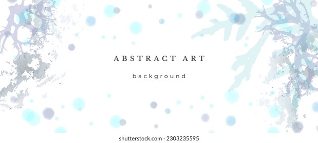 Blue Watercolor Vector Background. Wedding Abstract Design. Winter Minimal Style. Watercolor Texture. Pastel Cold Tones. Art For Invitations Cards Holiday Winter Season. Modern Cover Christmas Party.
