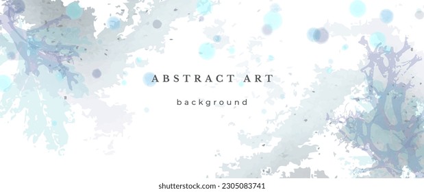 Blue Watercolor Vector Background. Wedding Abstract Design. Winter Minimal Style. Watercolor Texture. Pastel Cold Tones. Art For Invitations Cards Holiday Winter Season. Modern Cover Christmas Party.