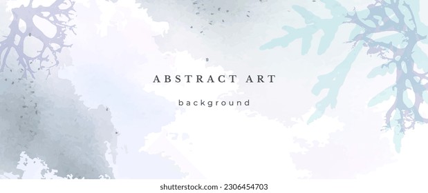 Blue Watercolor Vector Background. Wedding Abstract Design. Winter Minimal Style. Watercolor Texture. Pastel Cold Tones. Art For Invitations Cards Holiday Winter Season. Modern Cover Christmas Party.