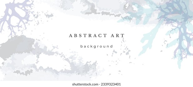 Blue Watercolor Vector Background. Wedding Abstract Design. Winter Minimal Style. Watercolor Texture. Pastel Cold Tones. Art For Invitations Cards Holiday Winter Season. Modern Cover Christmas Party.