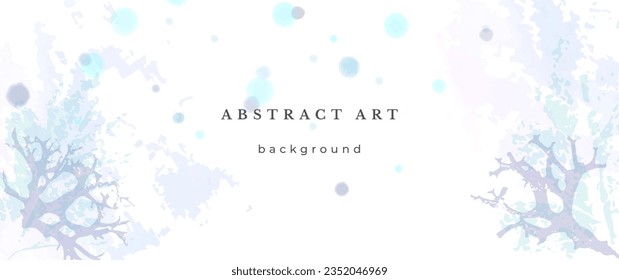 Blue Watercolor Vector Background. Wedding Abstract Design. Winter Minimal Style. Watercolor Texture. Pastel Cold Tones. Art For Invitations Cards Holiday Winter Season. Modern Cover Christmas Party.