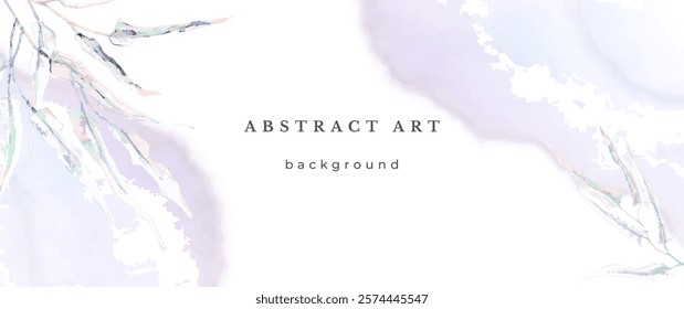 Blue Watercolor Vector Background. Wedding Abstract Design. Winter Minimal Style. Watercolor Texture. Pastel Cold Tones. Art For Invitations Cards Holiday Winter Season. Modern Cover Christmas Party.