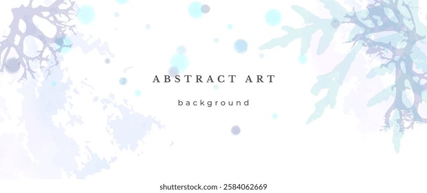 Blue Watercolor Vector Background. Wedding Abstract Design. Winter Minimal Style. Watercolor Texture. Pastel Cold Tones. Art For Invitations Cards Holiday Winter Season. Modern Cover Christmas Party.
